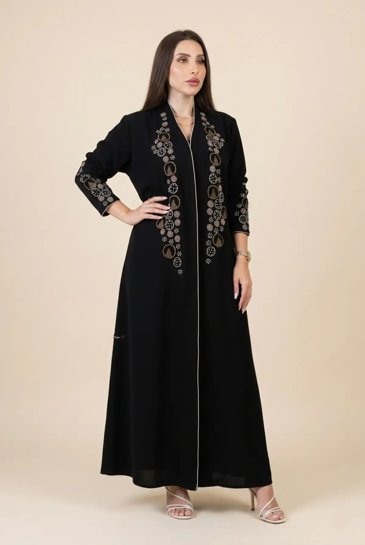 Modern-Block-Patterned-Abaya-Cream-Terracotta